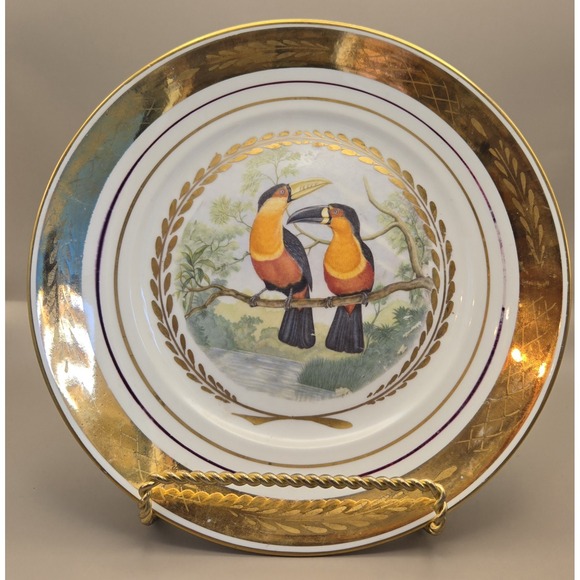 Royal Copenhagen Other - Large Decorative Plate Hand Painted Royal Copenhagen Denmark Tucans Bird Motiff